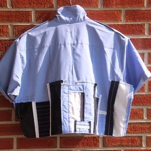 Cropped Uniform Top with Abstract Art Piece